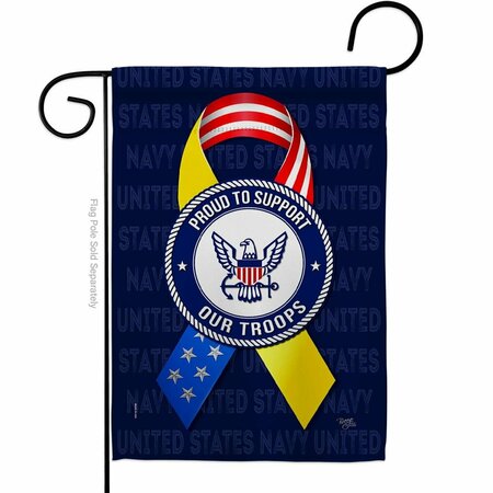 GARDENCONTROL 13 x 18.5 in. Support Navy Troops Garden Flag with Armed Forces Double-Sided  Vertical Flags GA3904373